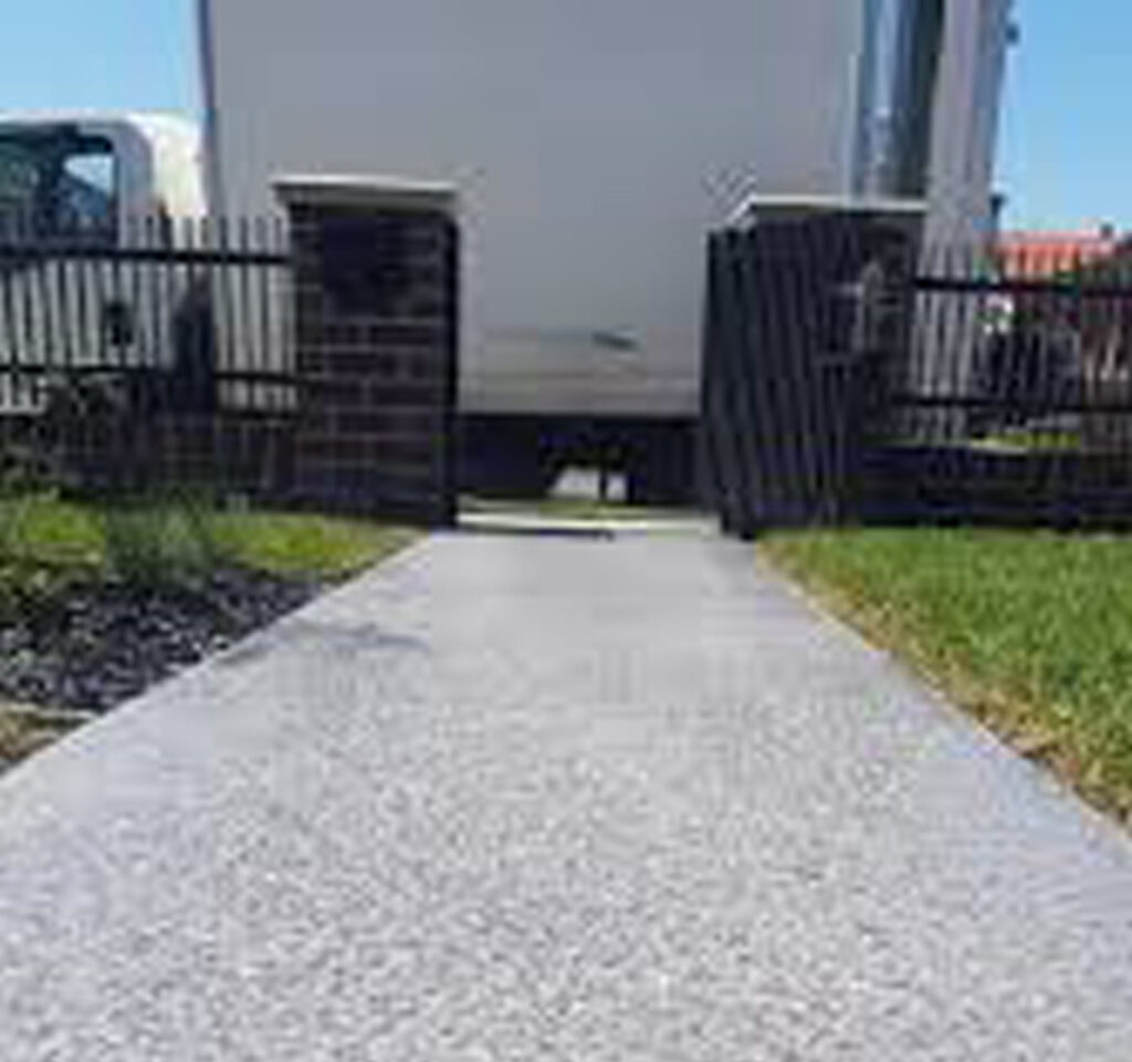 Acid etched concrete floor texture finish